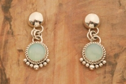 Artie Yellowhorse Genuine Chalcedony Sterling Silver Post Earrings